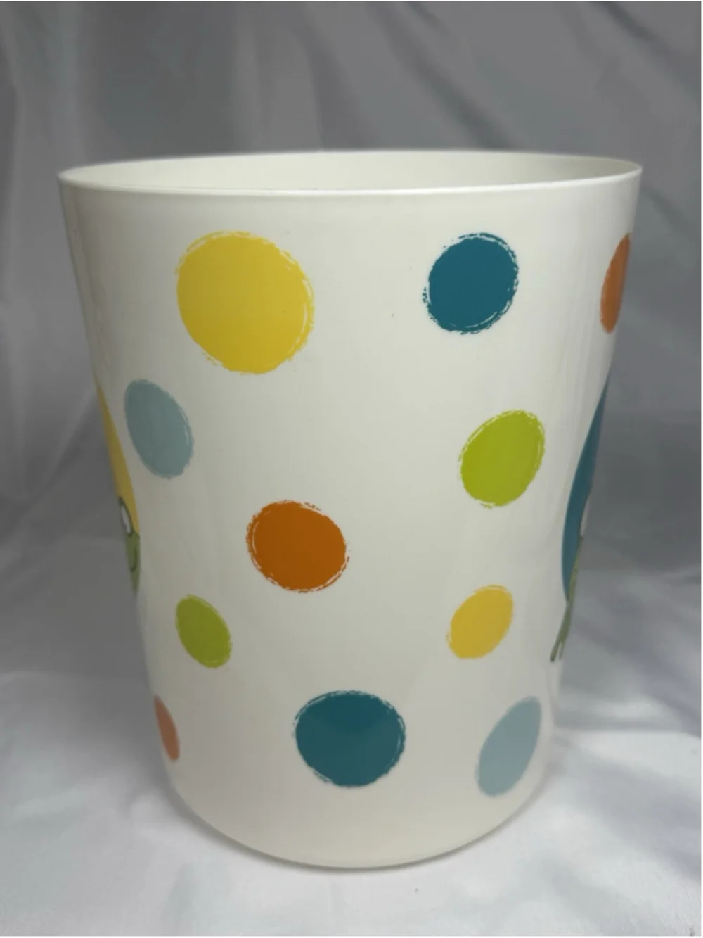 Bath in Style Frog Bathroom Wastebasket Trash Can Polka Dot Kids Bath Decor